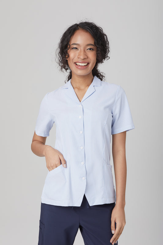 City Collection Ezylin Dual Pocket Stripe S/S Shirt - 2270