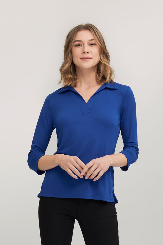 City Collection Ella ¾ Sleeve Polo - 2273