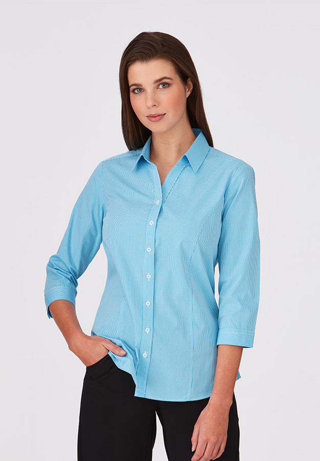 City Collection Womens Pippa Check 3/4 Shirt- 2444