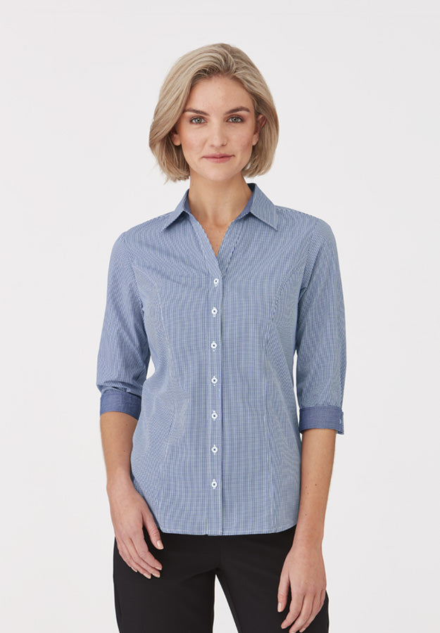 City Collection Womens Pippa Check 3/4 Shirt- 2444