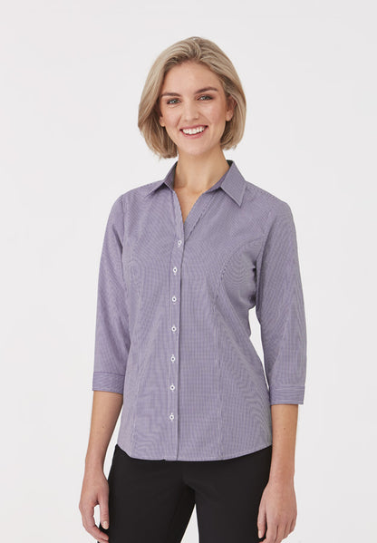 City Collection Womens Pippa Check 3/4 Shirt- 2444