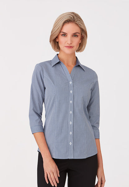 City Collection Womens Pippa Check 3/4 Shirt- 2444