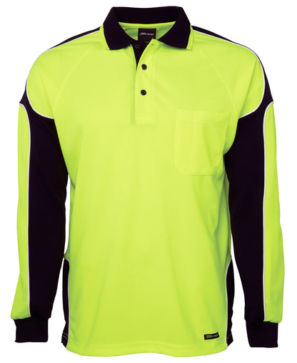 JB's Wear Hi Vis L/S Arm Panel Polo - 6AP4L