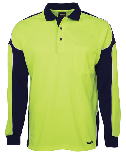 JB's Wear Hi Vis L/S Arm Panel Polo - 6AP4L