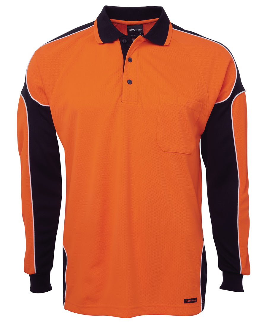 JB's Wear Hi Vis L/S Arm Panel Polo - 6AP4L