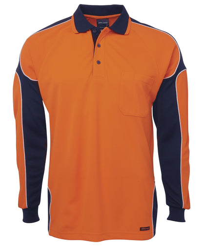 JB's Wear Hi Vis L/S Arm Panel Polo - 6AP4L