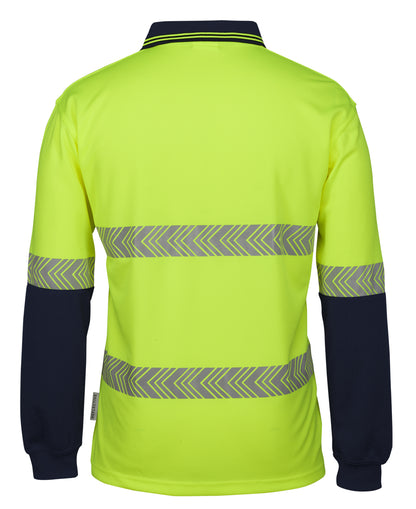 JB's Wear Hi Vis L/S Segmented Tape Polo - 6HLST