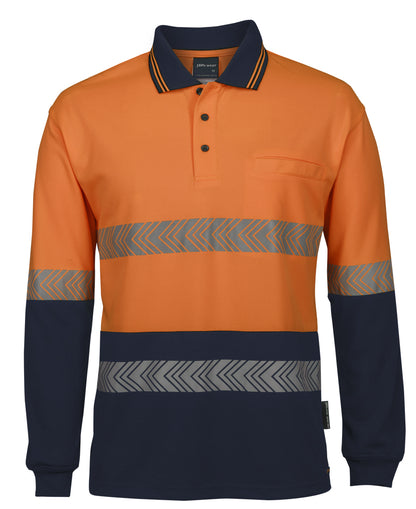 JB's Wear Hi Vis L/S Segmented Tape Polo - 6HLST