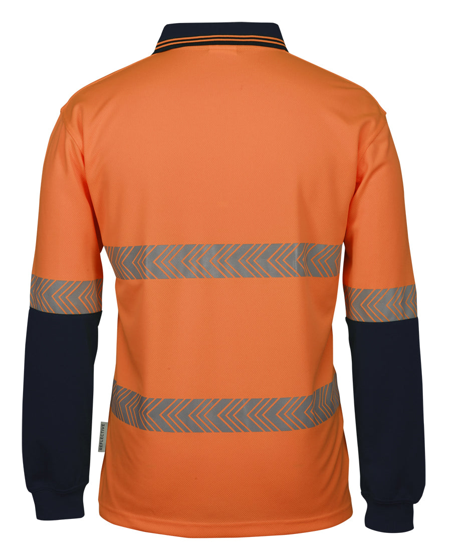 JB's Wear Hi Vis L/S Segmented Tape Polo - 6HLST