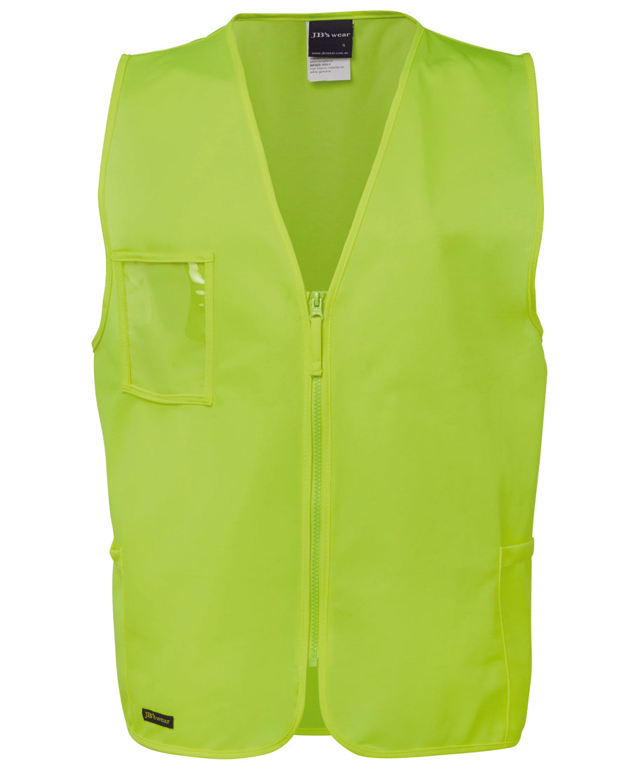 JB's Wear Hi Vis Zip Safety Vest - 6HVSZ