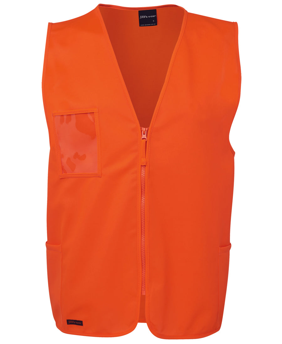 JB's Wear Hi Vis Zip Safety Vest - 6HVSZ