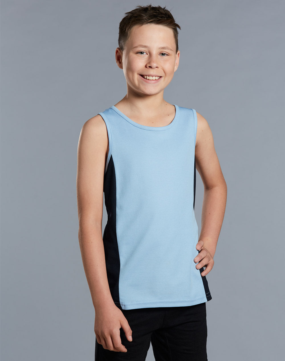 Winning Spirit Kids Truedry Contrast Mesh Singlet - TS19K