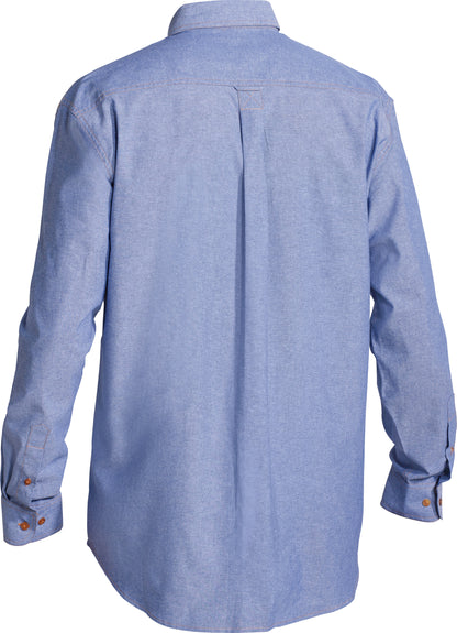 Bisley Mens Chambray Shirt Long Sleeve Traditional Fit - B76407