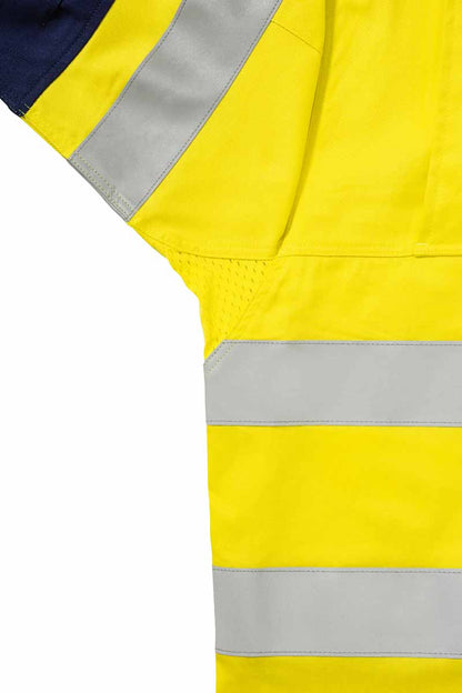 Bisley Mens Taped Hi Vis Industrial Cool Vented Shirt Long Sleeve - BS6448T