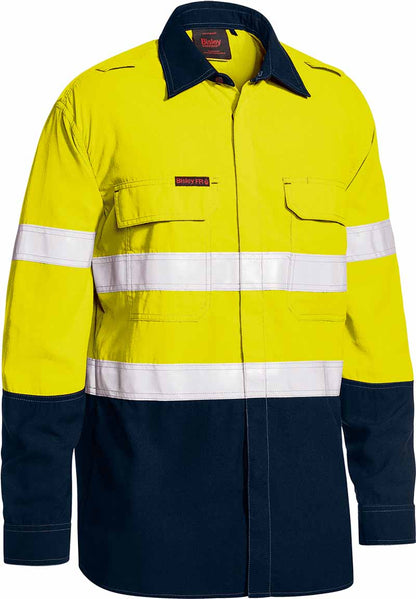 Bisley Tencate Tecasafe Plus 480 Taped Two Toned Hi Vis Lightweight FR Vented Shirt - BS8237T