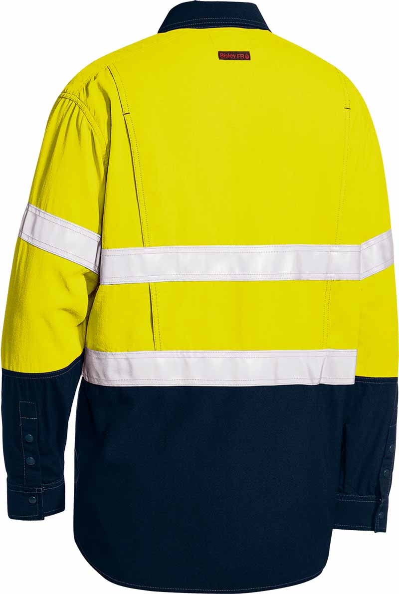 Bisley Tencate Tecasafe Plus 480 Taped Two Toned Hi Vis Lightweight FR Vented Shirt - BS8237T