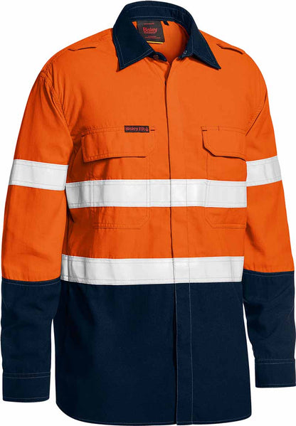 Bisley Tencate Tecasafe Plus 480 Taped Two Toned Hi Vis Lightweight FR Vented Shirt - BS8237T