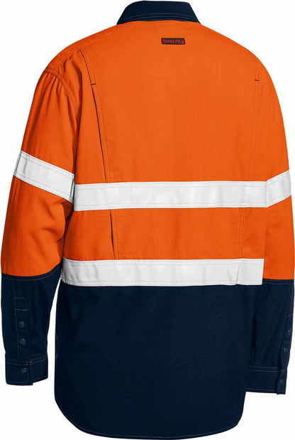 Bisley Tencate Tecasafe Plus 480 Taped Two Toned Hi Vis Lightweight FR Vented Shirt - BS8237T