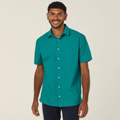 NNT Poly Cotton End On End Textured Mens Short Sleeve Shirt - CATJB7