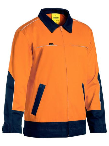 Bisley Mens Hi Vis Drill Jacket with Liquid Repellent Finish - BJ6917