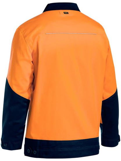 Bisley Mens Hi Vis Drill Jacket with Liquid Repellent Finish - BJ6917