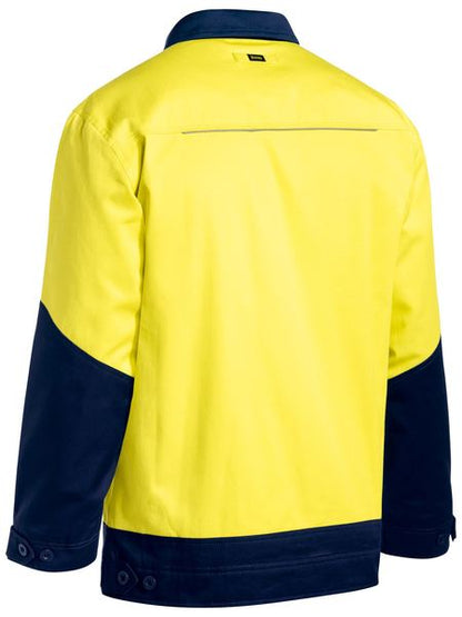 Bisley Mens Hi Vis Drill Jacket with Liquid Repellent Finish - BJ6917